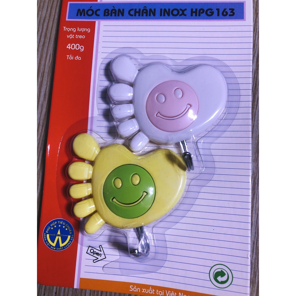 Móc dán tường bàn chân HAFACO HPG163 ( 1 sét 2 cái )