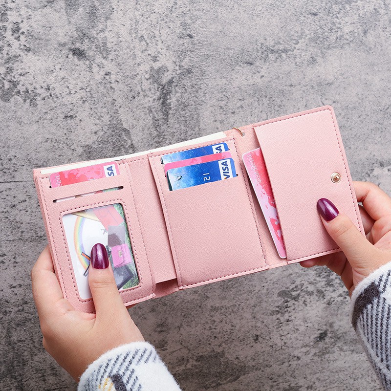 Ví nữ mini cầm tay cute nhỏ gọn bỏ túi đựng tiền nhiều ngăn Hàn Quốc đẹp giá rẻ LUKADO VN02