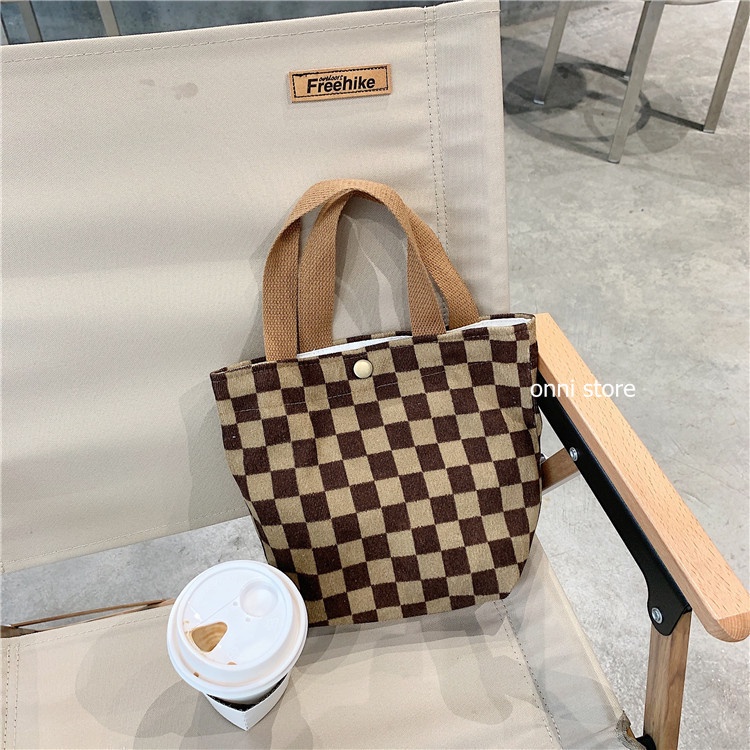 Túi đựng hộp cơm trưa bằng chất liệu thân thiện môi trường in hoạ tiết chấm bi và mặt cười xinh xắn