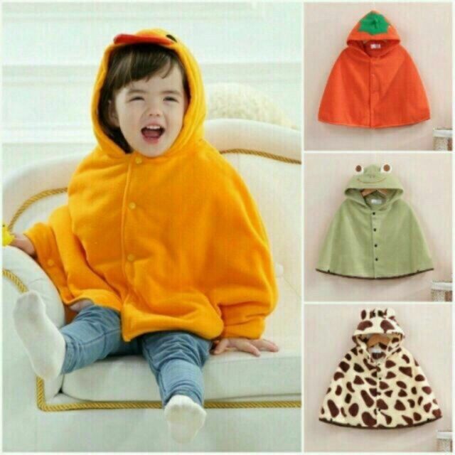 Áo choàng, áo khoác nỉ 1 lớp hình thú cho bé từ 0- 5 tuổi