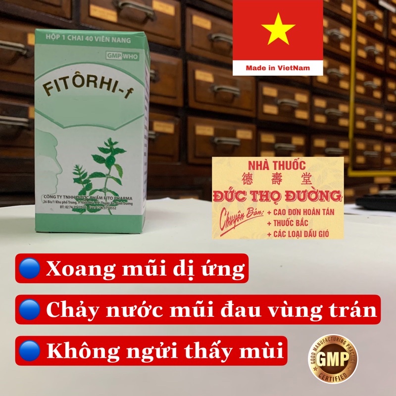 Xoang Fitôrhi f - mũi dị ứng - hãng Fito chai 40 viên