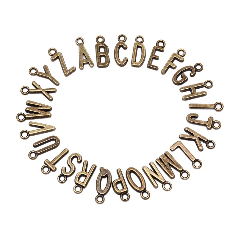 Bộ 26 Chữ Cái Từ A-Z Màu Vàng / Bạc Dùng Làm Trang Sức DIY