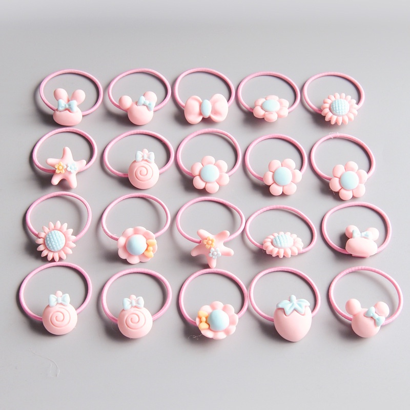 Bộ 20 Dây Cột Tóc Cao Su Thời Trang Hàn Quốc Cho Trẻ Em