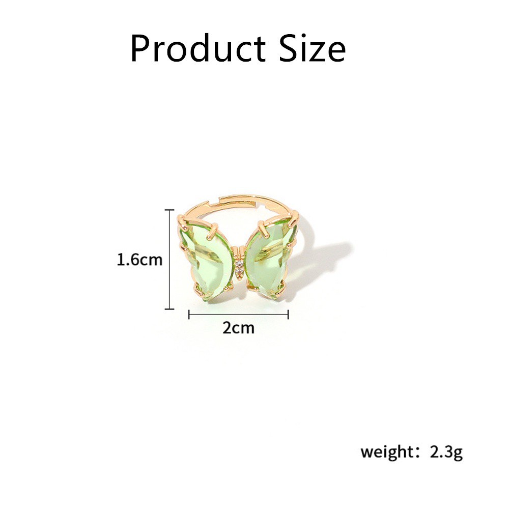 Nhẫn Acrylic Phối Kim Loại Hình Bướm Nhiều Màu Tùy Chỉnh Thời Trang Cho Nữ