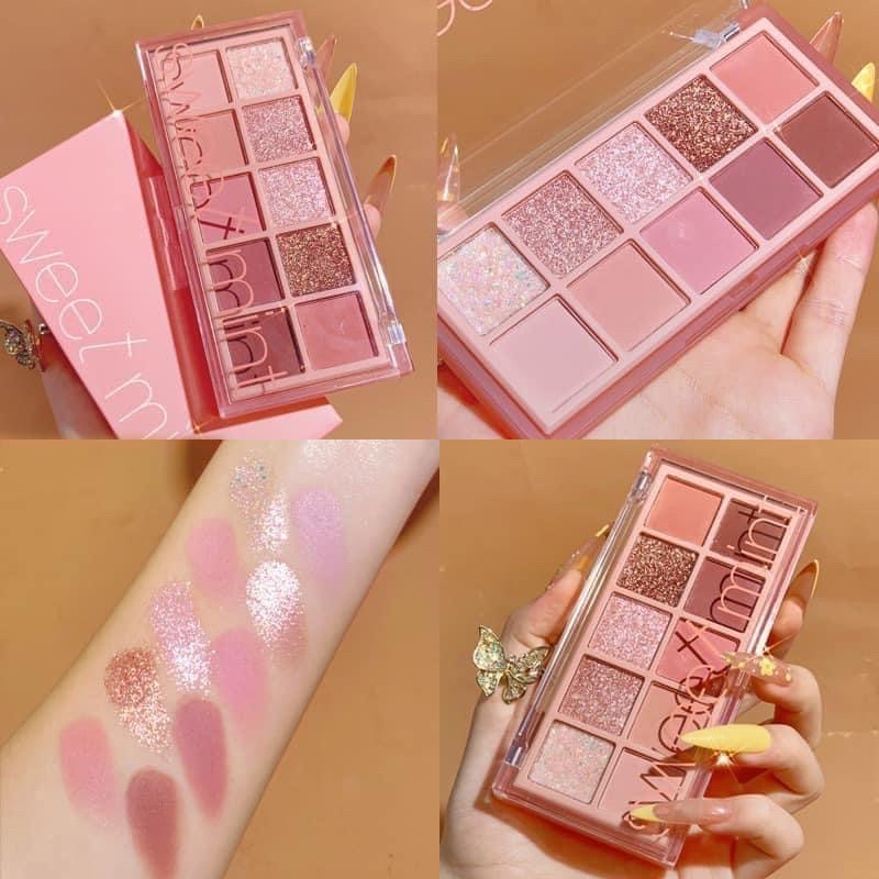 Bảng phấn mắt nhũ lì 10 ô Sweet Mint