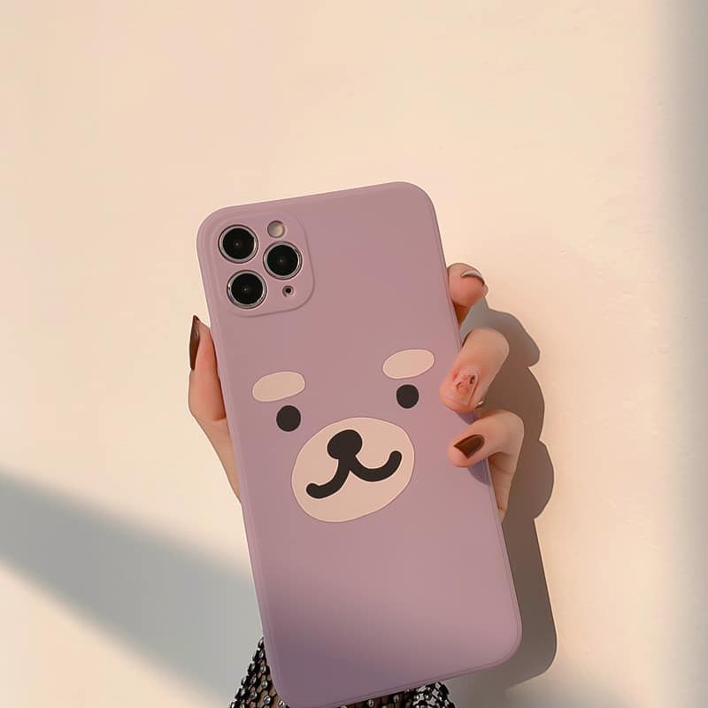 Ốp Lưng Điện Thoại Nhựa Mềm Gấu Tím - CAS2166