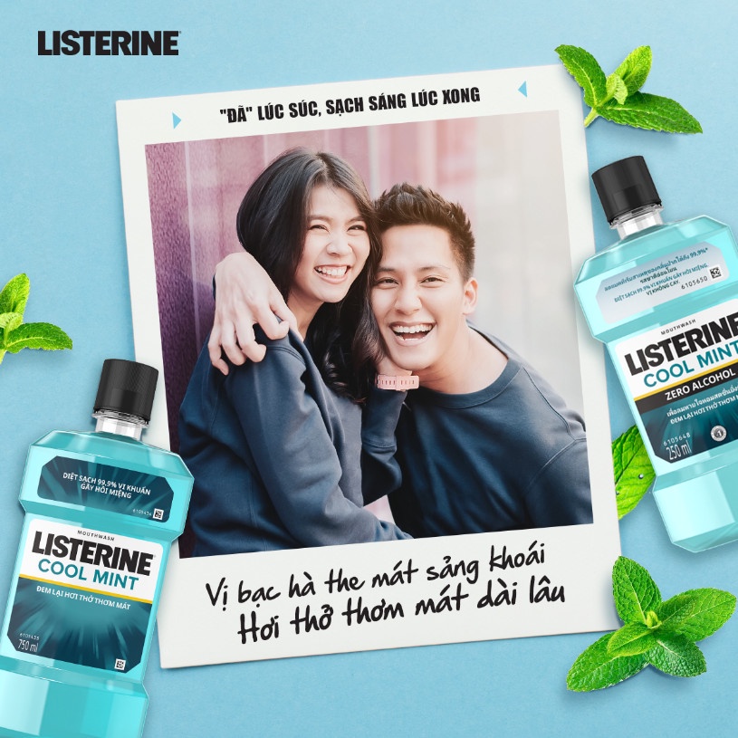 Nước Súc Miệng Listerine Bạc Hà Cool Mint Diệt Khuẩn, Giữ Hơi Thở Thơm Mát (Thái Lan)