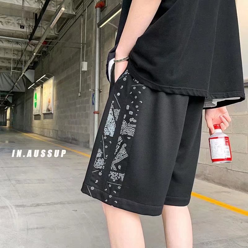 Quần Short Thể Thao Ống Rộng Màu Sắc Tương Phản Thời Trang Mùa Hè Cho Nam