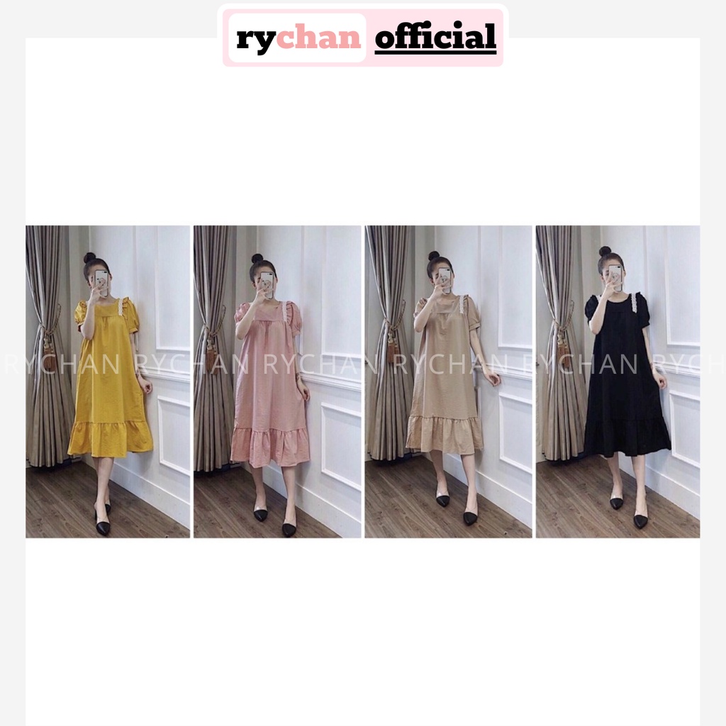 Đầm Suông Đuôi Cá Phối Viền 4 Màu - DS019