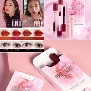 Set trang điểm mắt môi Pro Light Heng Fang Beauty 4 món ( 1 set gồm Mascara + Kẻ mắt + 2 Son lì