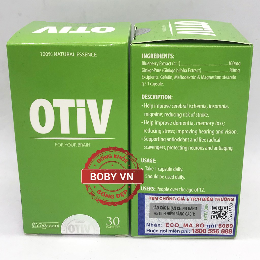 ❤️ OTIV - Cải thiện Thiếu Máu Não, Mất Ngủ, Đau Đầu, Tăng Cường Trí Nhớ, Giảm Stress - Chính hãng