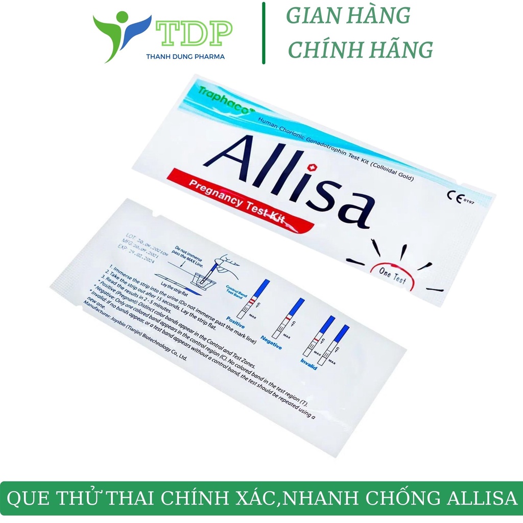 Que thử thai Alisa Traphaco, đạt chuẩn xuất Châu Âu, chính xác Mọi Thời Điểm Trong Ngày