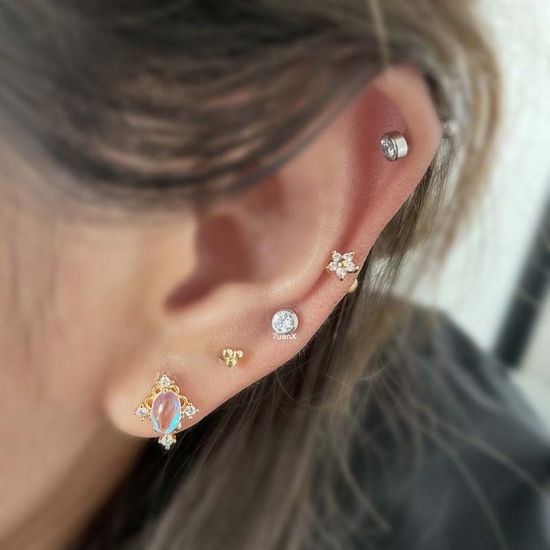 Khuyên Tai Bằng Thép Không Gỉ 20gauge Chất Lượng Cao