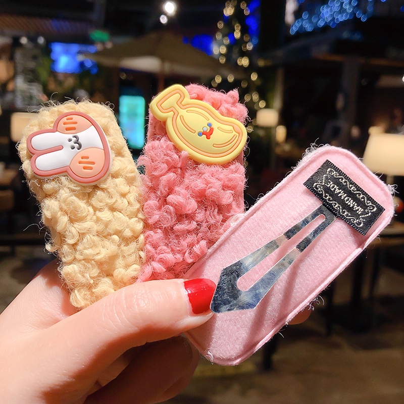 Kẹp tóc lông cừu thiết kế xinh xắn cho bé gái