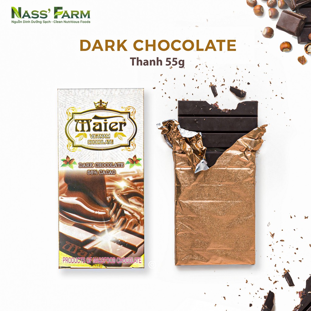 [VỊ NGỌT BÙI] Dark Chocolate MAIER Original,  Công thức bí quyết từ Đức, Sô cô la thật  - Thanh 55g