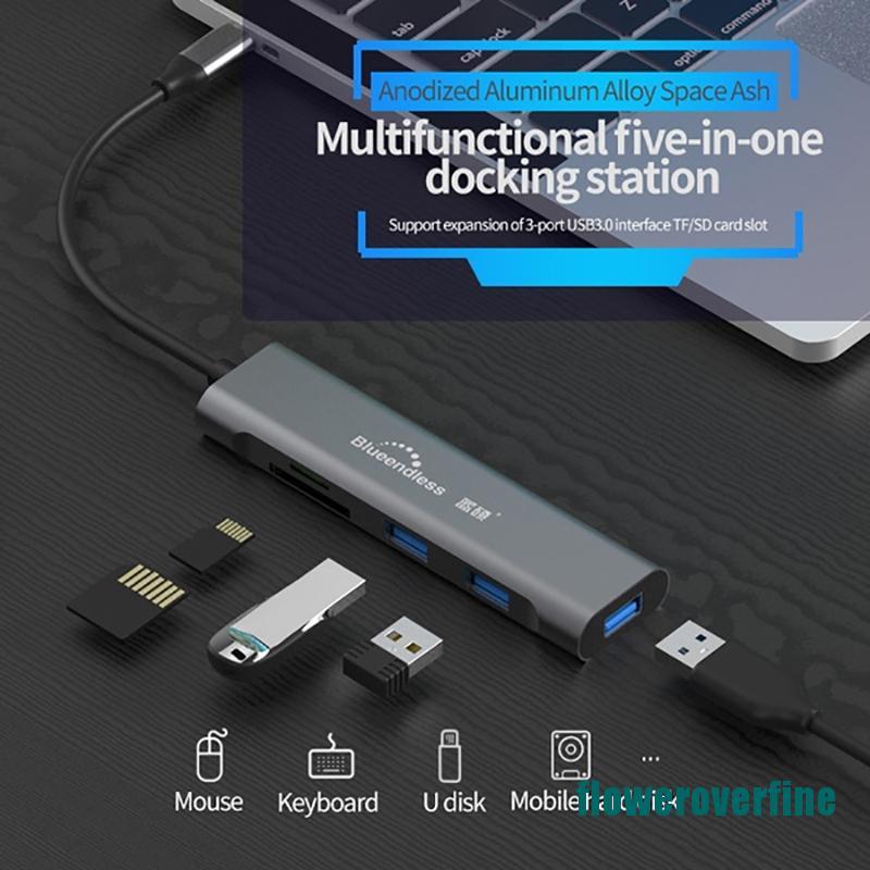 Đế Kết Nối Usb 3.0 Hdmi Tf Lan Pd Usb Hub Cho Macbook Fkqq