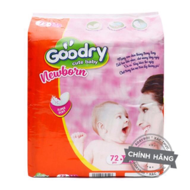 tuan1019 72 miếng lót sơ sinh Goodry size Newborn 1 cho bé sơ sinh tuan1019