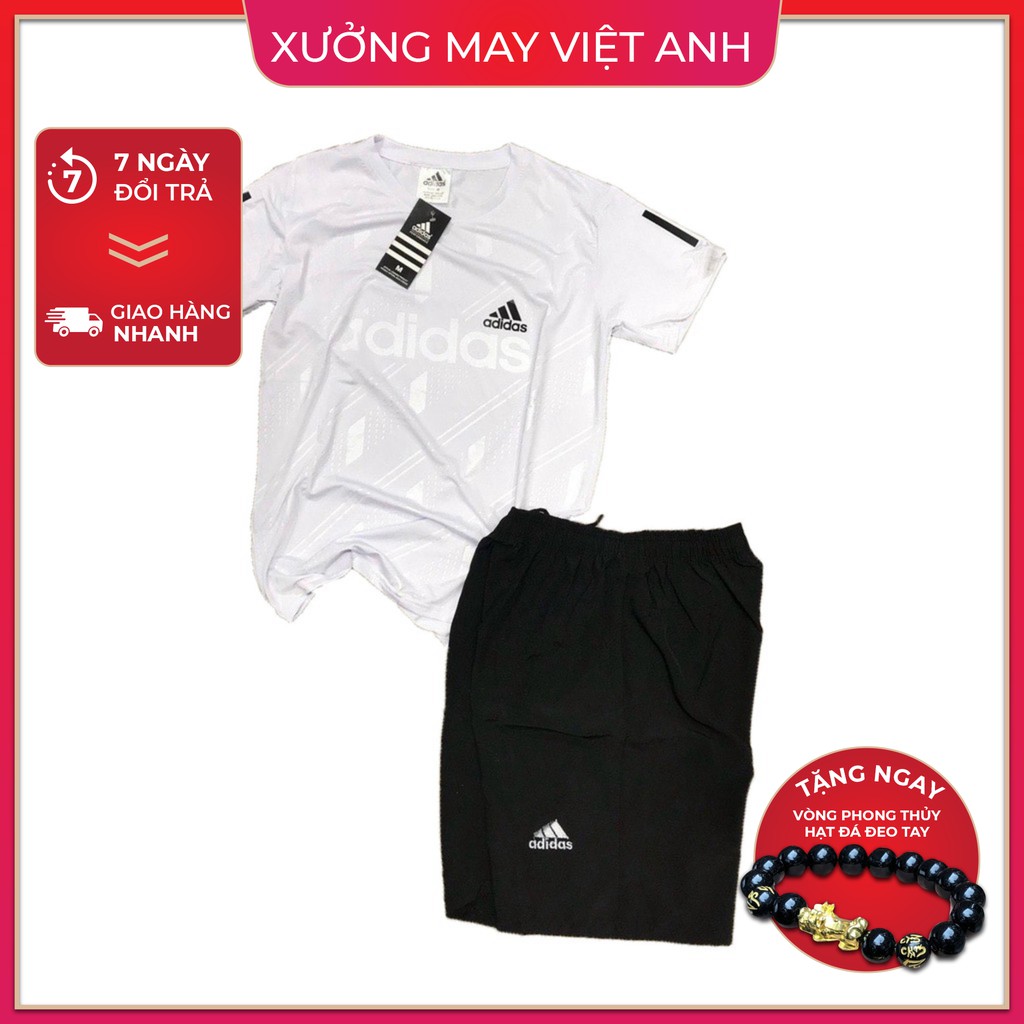 Bộ Hè Nam, Bộ Thể Thao Nam Adidas Cộc tay chất liệu thun lạnh mềm mịn- BN296