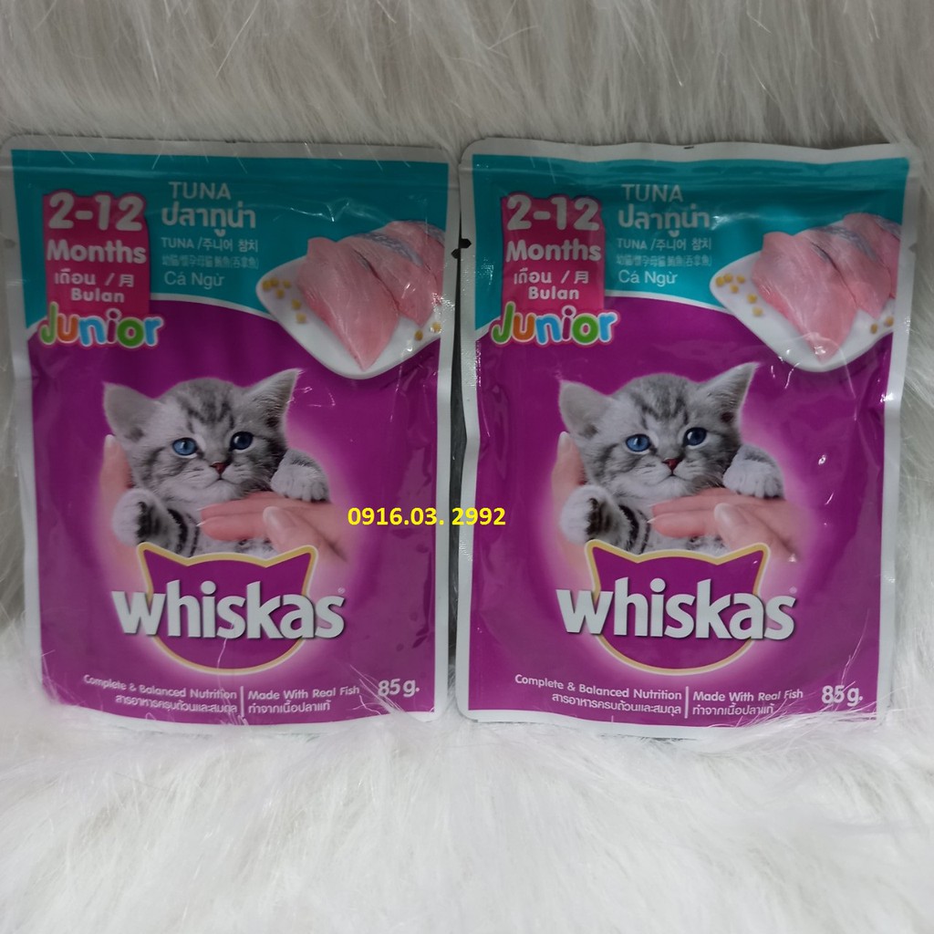 [Mã PET50 giảm 10% - tối đa 50K đơn 250K] Pate cho mèo con pate Whiskas 80gr - Dành cho mèo 2-12 tháng tuổi