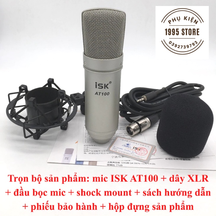 Micro Thu Lọc Âm Chuyên Livestream Có Dây AT 100 Bộ Mic Hát Cao Cấp Karaoke Thu Âm Chuyên Nghiệp - PHỤ KIỆN 1995