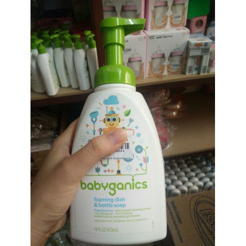 Nước rửa bình BabyGanics- Nước rửa bình sữa  an toàn cho bé sơ sinh, được làm 100% từ thiên nhiên [ Chính hãng nhập USA]
