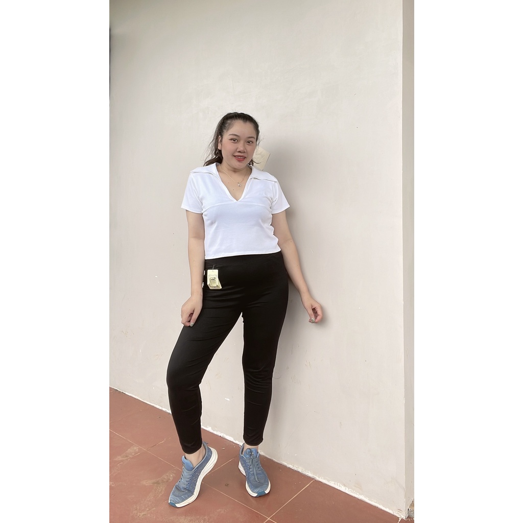 Quần Legging Dài Bigsize Chất Liệu Umi Hàn Co Dãn Phối Được Với Nhiều Loại Áo MÃ QXO