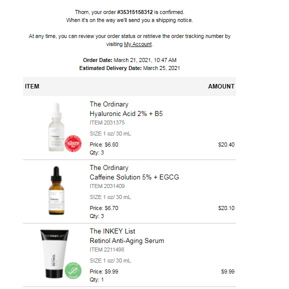 [GOM ORDER] Hyaluronic Acid 2% + B5 The Ordinary Serum Cấp Nước Dưỡng Ẩm Cho Da The Ordinary