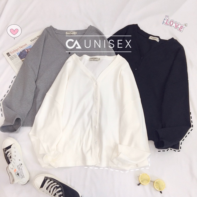 Áo Khoác Jem Closet Nỉ Cadigan Hàn Trơn Form Lửng Rộng Ulzzang Simple Unisex ( Hình Thật 100% )