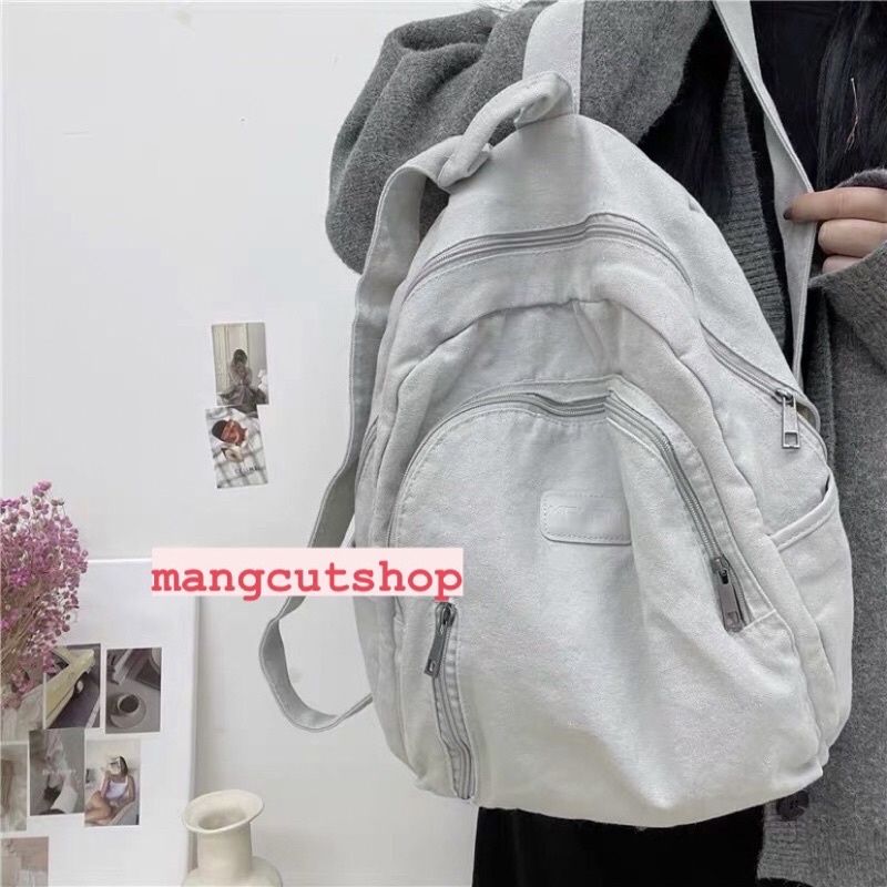 Balo Trơn Ullzang Hàn Quốc Chất Thô Mềm Cao Cấp