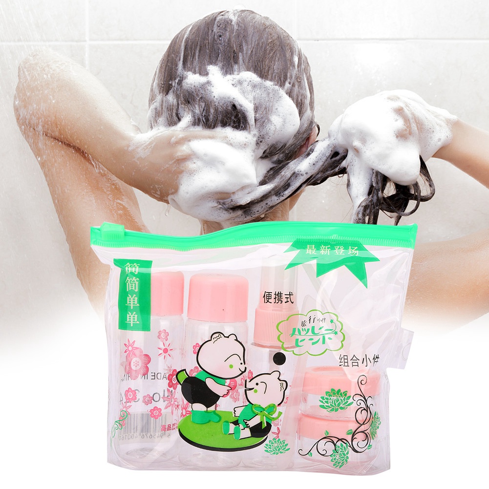 [Hàng mới về] 7 chai rỗng/chai xịt đựng sữa dưỡng thể/kem/đồ trang điểm tái sử dụng di động