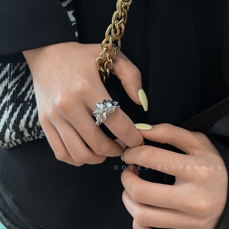 Nhẫn Đeo Ngón Tay Hình Trái Tim Phong Cách Harajuku 19A1282 Thời Trang