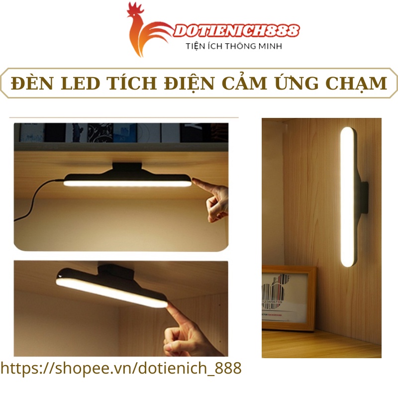 Đèn đọc sách gắn tường tích điện 1800mAh sac USB , Đèn led để bàn học bàn làm việc tiện lợi 3 chế độ sáng cảm ứng 1 chạm