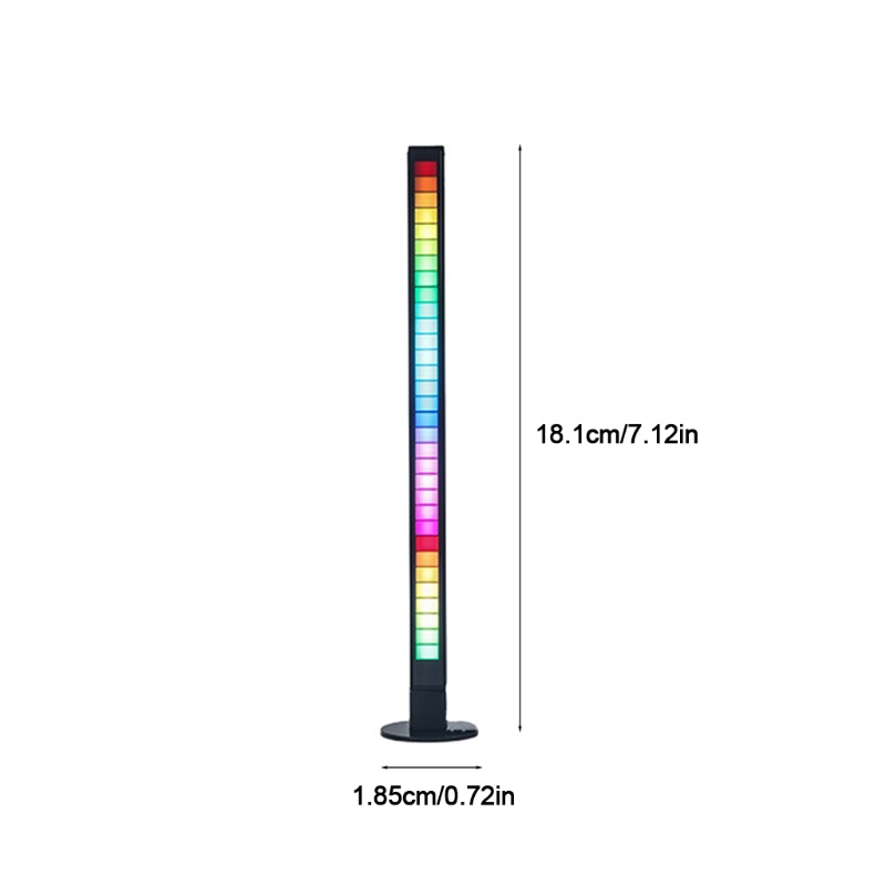 WU Voice Activated Pickup Rhythm Light Creative Colorful Lantern Tube Sound Control Atmosphere Lamp 32 Bit Music LED Strip