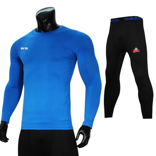 [Giảm Sốc] Bộ quần áo thể thao body giữ nhiệt nam màu xanh dương
