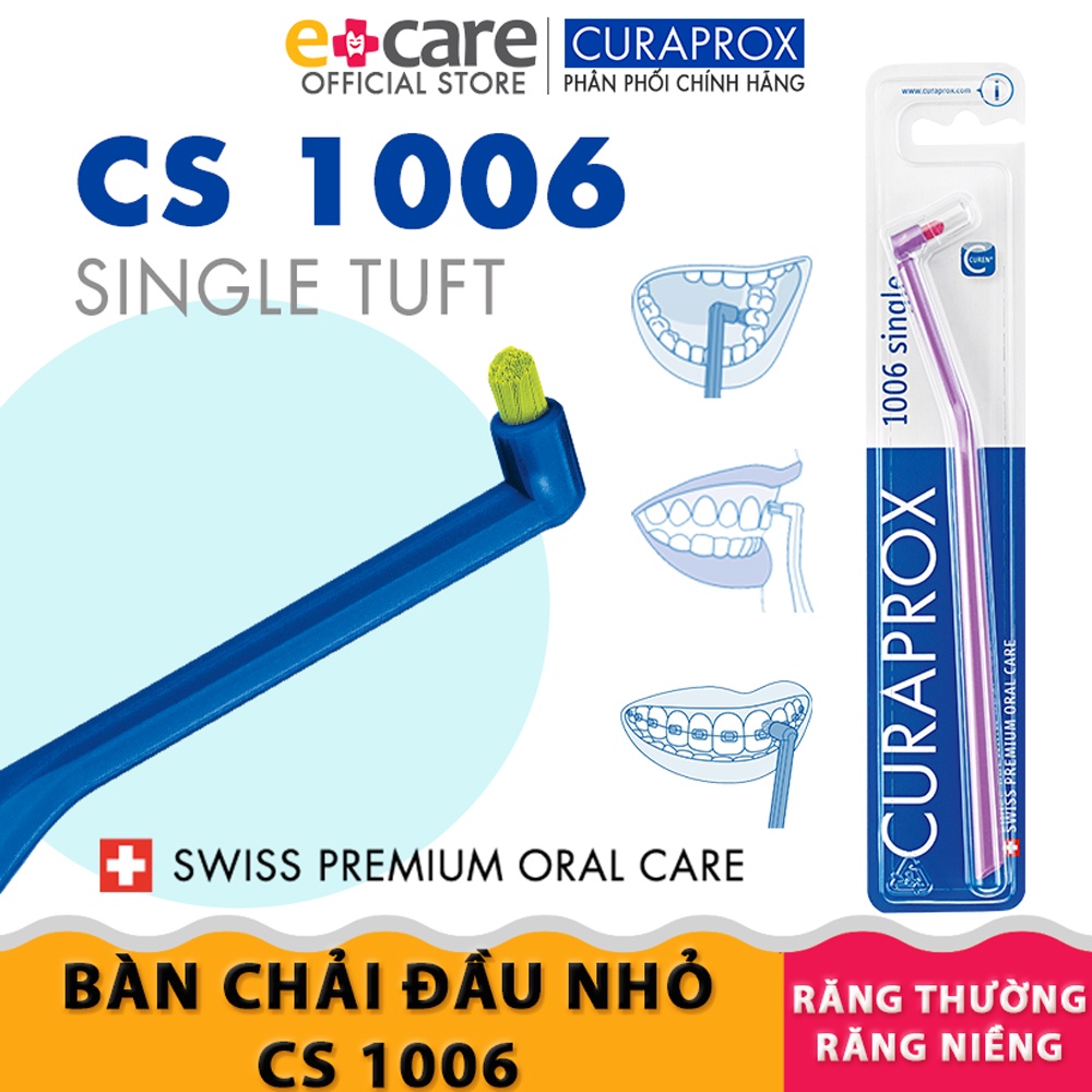 Bàn chải răng đầu nhỏ 6mm Curaprox CS 1006 Single Thụy Sĩ