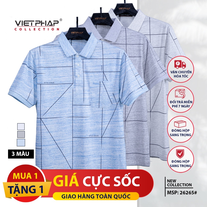 Áo Thun Nam Tay Ngắn Cao Cấp 26265 - Hàng Chính Hãng VIETPHAP