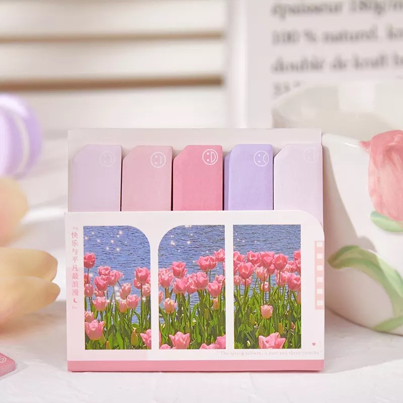 Set 150 Miếng Dán Note Màu Pastel Siêu Xinh Đánh Dấu Trang Sách, Truyện
