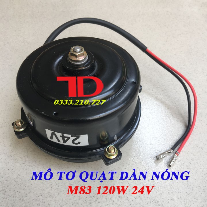 Mô tơ quạt dàn nóng ô tô lồng sắt M83 120W loại 24V