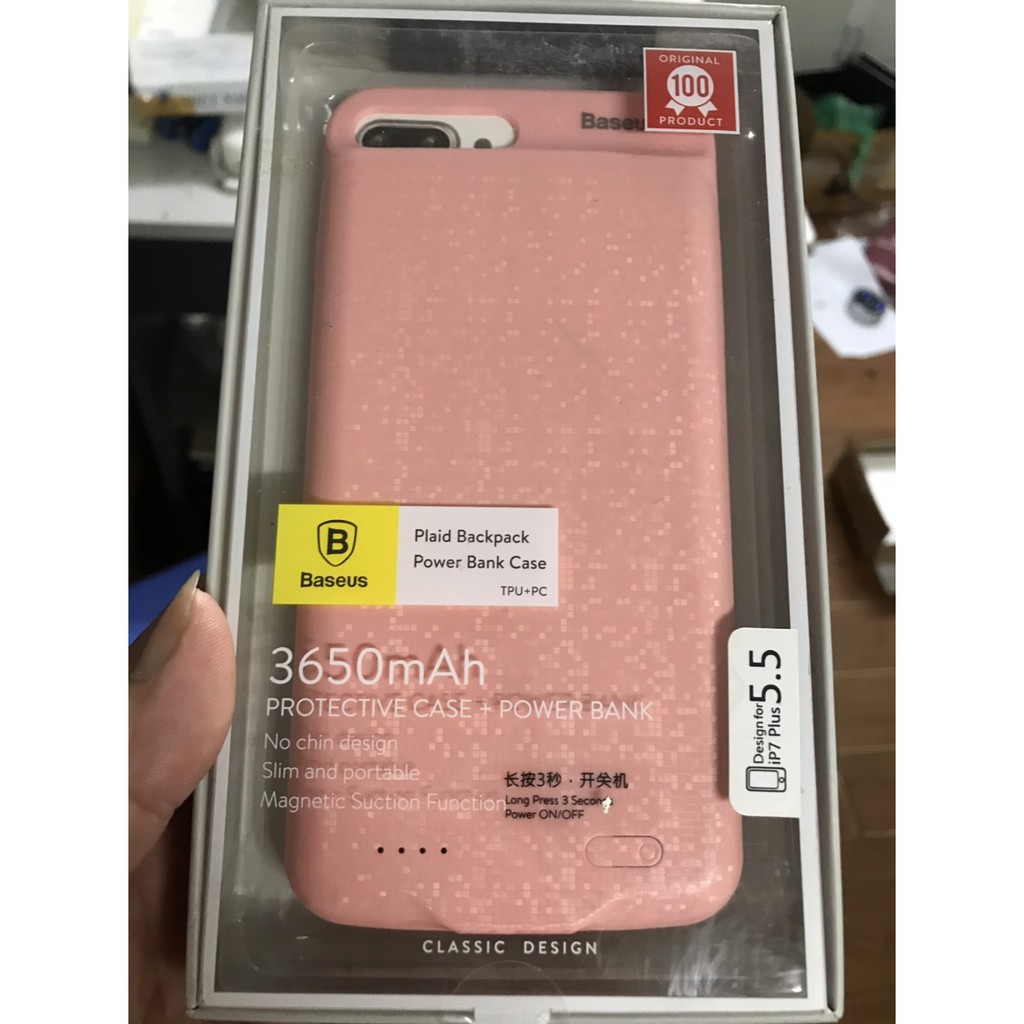 Ốp lưng kiêm sạc dự phòng baseus IPhone 7 plus/IPhone 7/IPhone 8/IPhone 8 Plus/IPhone 6 Plus
