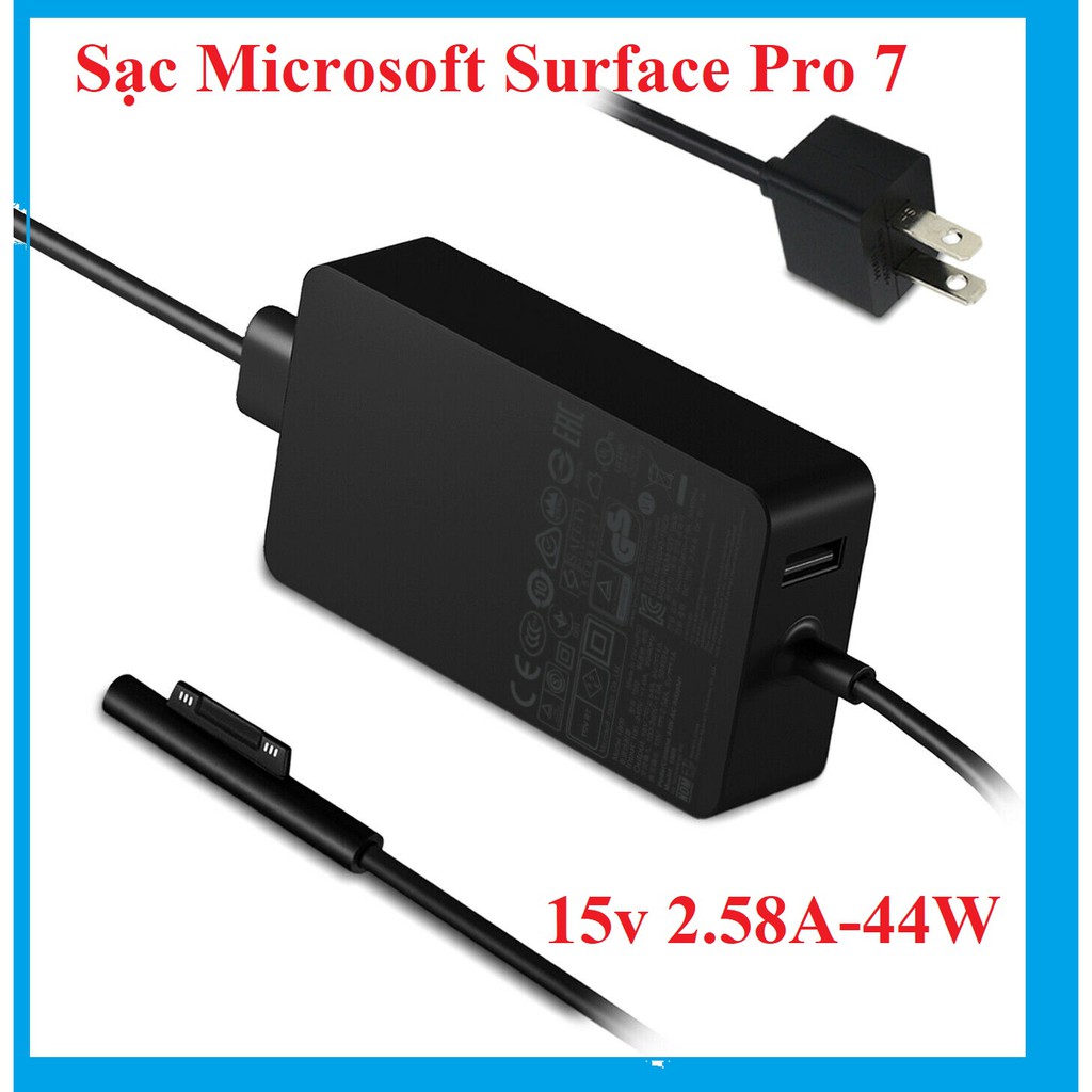 Sạc Microsoft Surface Pro 7 ( 15v 2.58A-44W) / Sạc dành cho Máy tính bảng Microsoft Surface Pro 7 ( 15v 2.58A-44W)