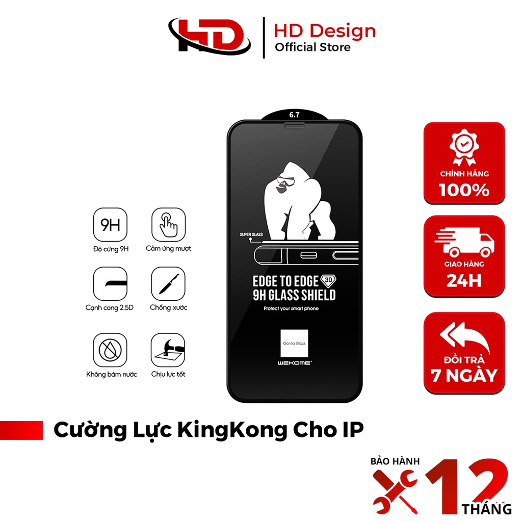Cường lực trần WK kingkong 3D - Bo Khít Máy - Chính Hãng HD DESIGN