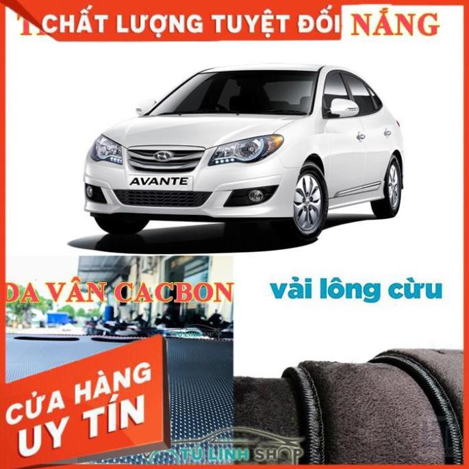 Thảm Taplo Xe AVANTE Da Carbon 3 Lớp Hoặc Nhung Lông Cừu Hàng Loại 1 -FREE SHIP