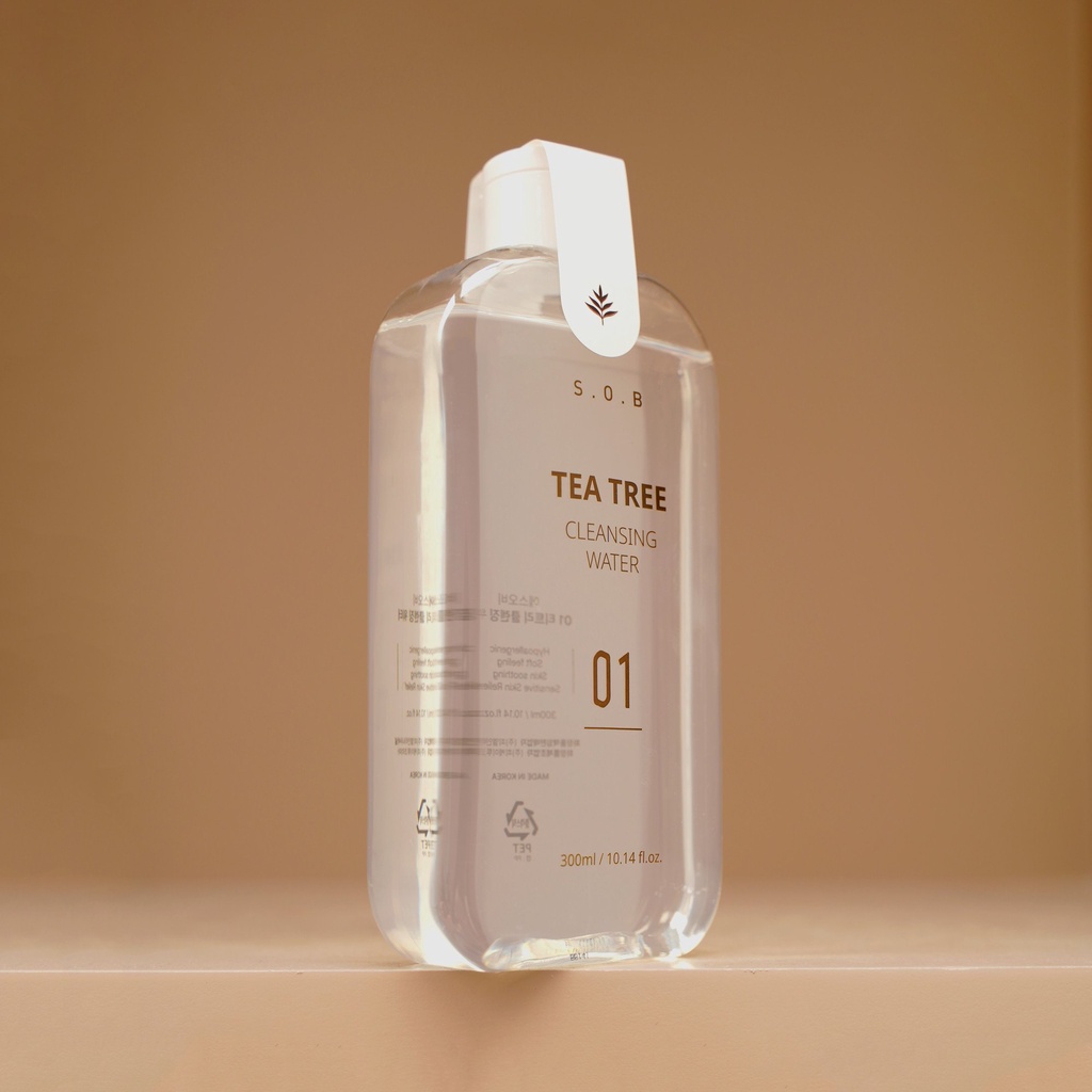 Nước Tẩy Trang Làm Sạch Và Giảm Mụn 01 S.O.B Tea Tree Cleansing Water 300ml