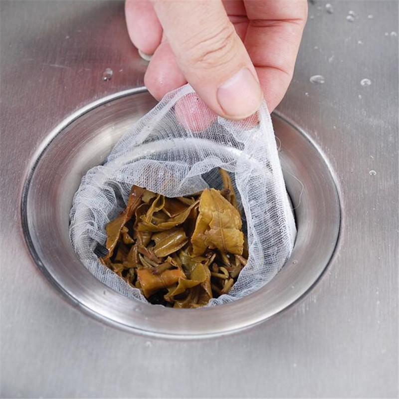 Set 100 Túi Lưới Lọc Rác Bồn Rửa Chén / Nhà Tắm / Nhà Bếp Chống Rò Rỉ