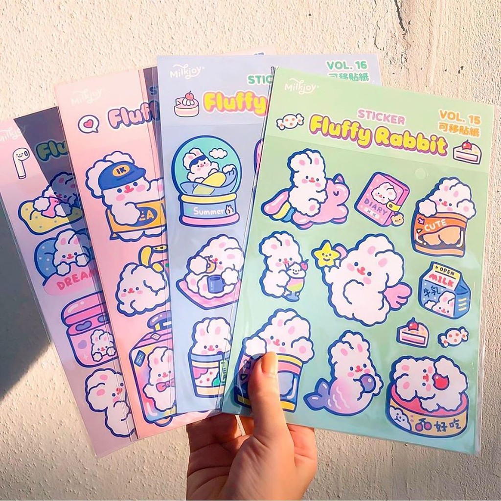 Hình Dán Thỏ Bông Dễ Thương