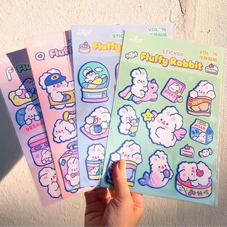 Hình Dán Thỏ Bông Dễ Thương