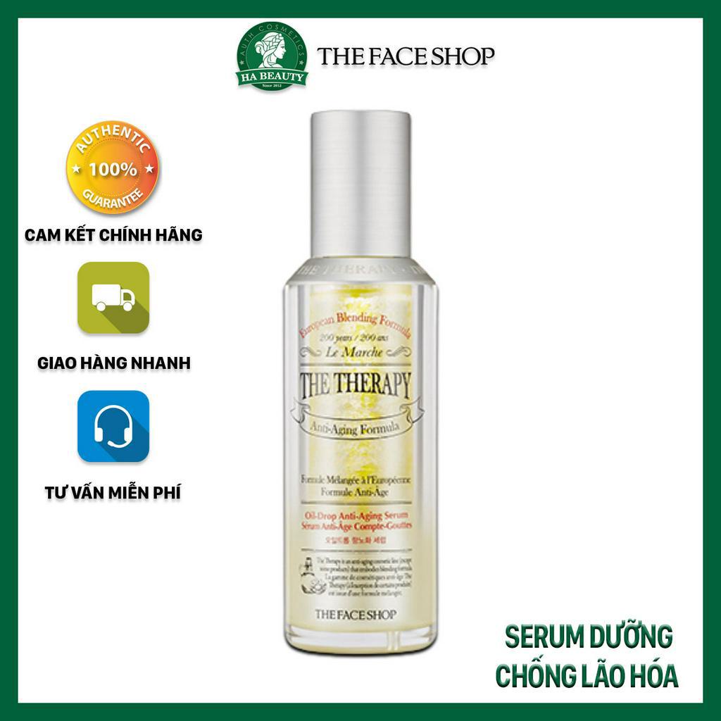 Serum dưỡng ẩm chống lão hóa dưỡng da trẻ hóa da nếp nhăn The Face Shop The Therapy Oil-Drop Anti-Aging Serum 45ml