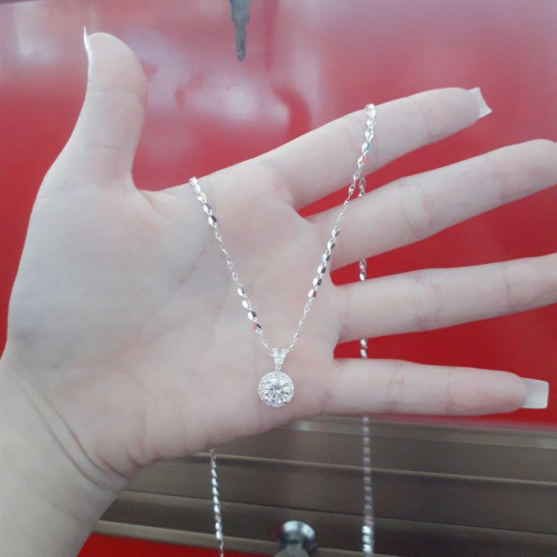 dây chuyền bạc liền mặt đính đá cao cấp 🌼 YN JEWELRY