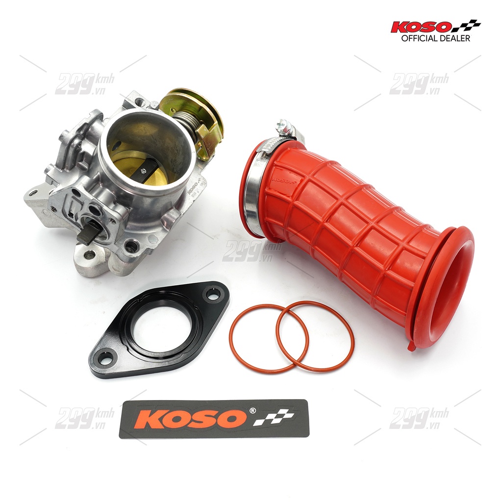 Combo Họng xăng độ 34mm và Co nối bầu lọc gió Koso Racing cho Winner, Winner X, Sonic