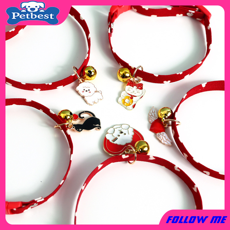 Vòng cổ thú cưng đính nơ phối mặt phụ kiện đa dạng xinh xắn